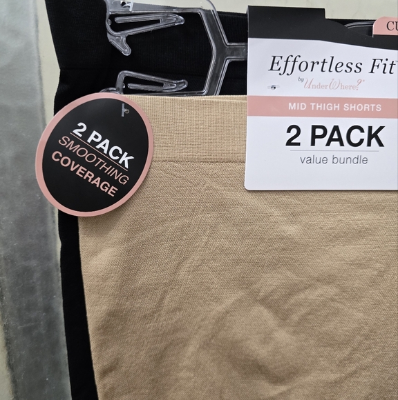 NWT UnderWhere 2Pk Mid thigh Shorts; Max Control; Bl/Nu. 1X, 2X, & 3X. $38 Each. - Picture 2 of 16